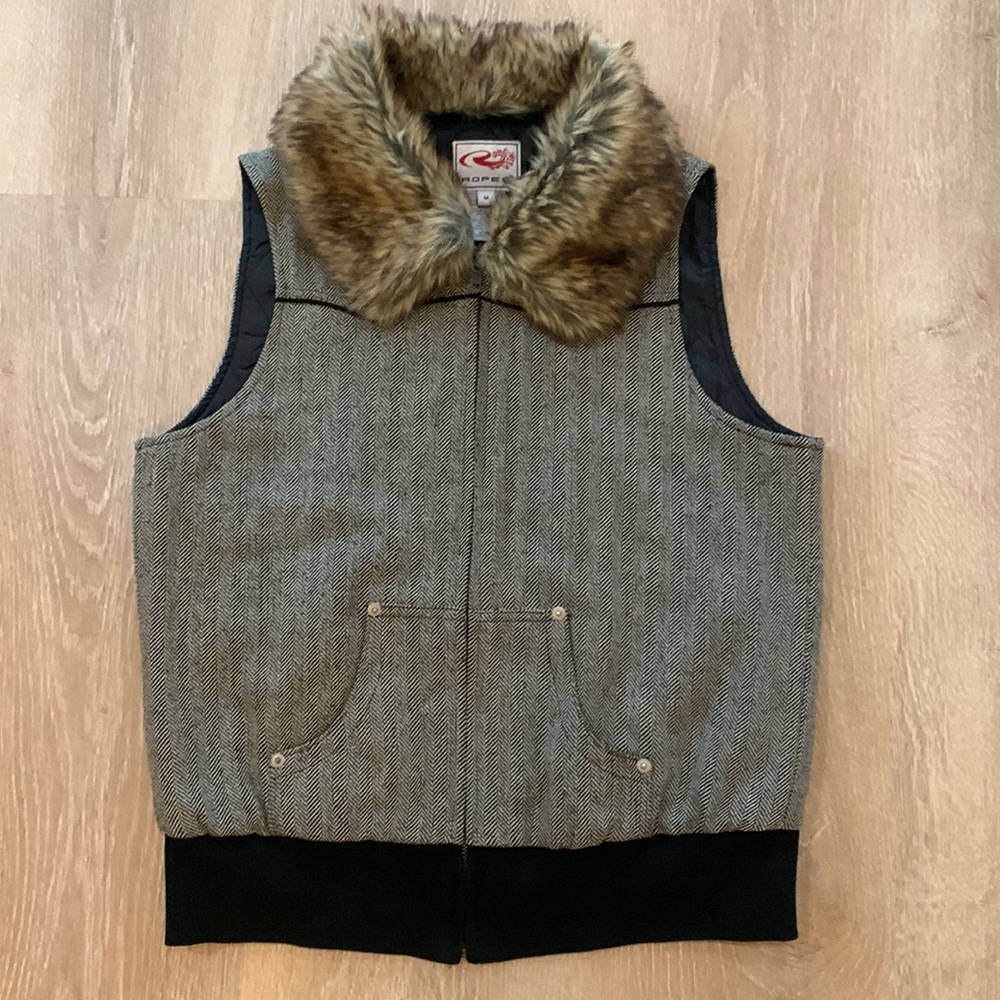 Roper Women’s Vest M Faux Fur Collar